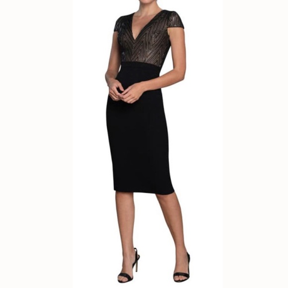 Dress The Population - Ivy Bodycon Beaded Cocktail Dress Dress The Population - Ivy Bodycon Beaded Cocktail Dress